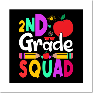 2nd Grade Squad Teachers Boys Girls Funny Back To School Posters and Art